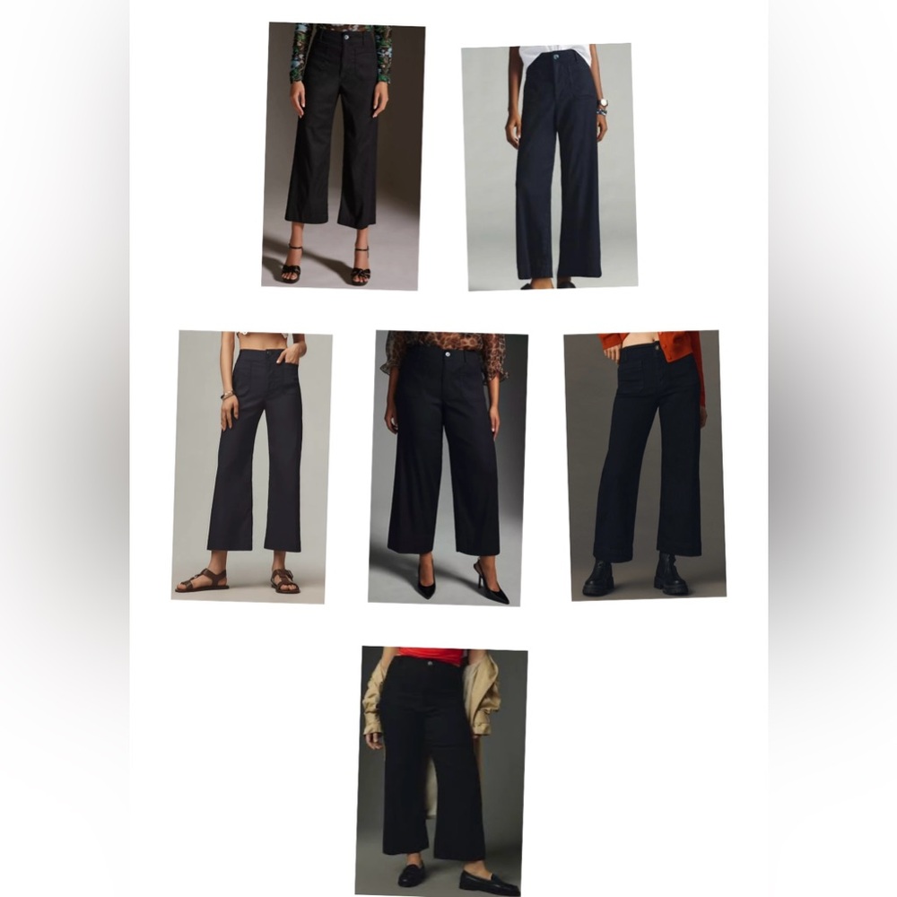Maeve by Anthropologie Black Colette Wide-Leg Pants Size 32 - Picture 2 of 12